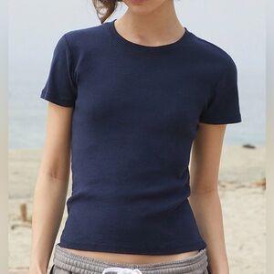 Brandy Melville Navy Short Sleeve Tee